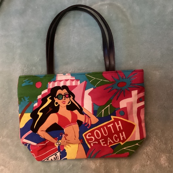 Vintage 90’s SOUTH BEACH TOTE Bag Purse - Picture 9 of 11